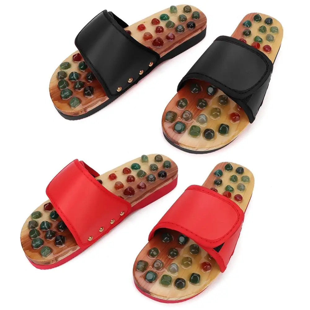2 цвета Массажной обуви для ног Снимают усталость, помогают уснуть Натуральные цвета, подошвы из гальки, акупунктурные точки, Точные массажные тапочки