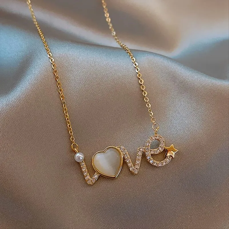 VENTFILLE Стерлинговое Серебро, модное ожерелье с кристаллами, женское ожерелье с любовью, Изысканная золотая цепочка, цепочка для ключиц, женские подарки, ювелирные изделия