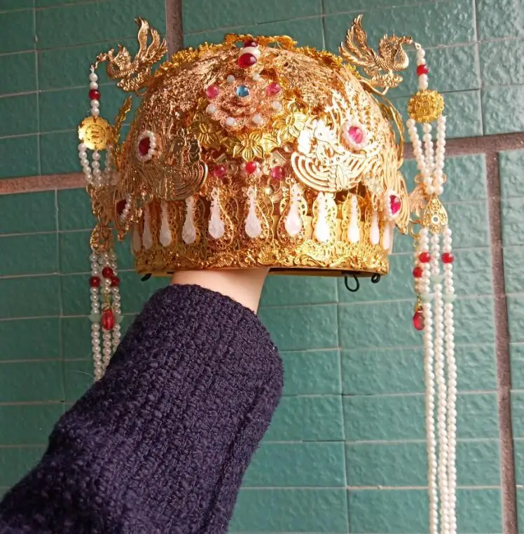 Женская корона Феникса в стиле династии Цин, головной убор для студийной съемки в Китае